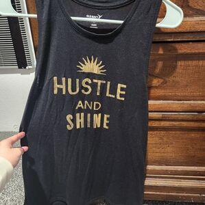 Old Navy Black Tank Top with Gold Print